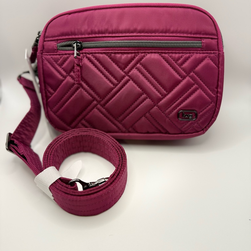 Lug Super Coupe Quilted Crossbody Bag in Raspberry